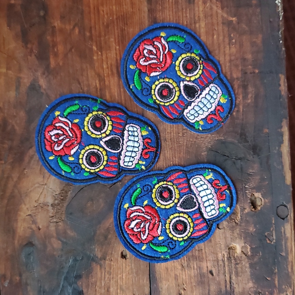 Colorful Sugar Skull Patches